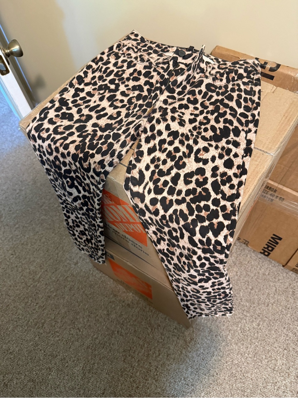 PAIGE Leopard-Print Skinny Pants - Beige, Black